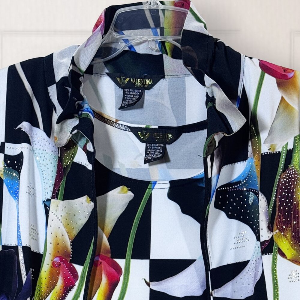 Women's Valentina 2 Piece Set Jacket & Tank Top Size L